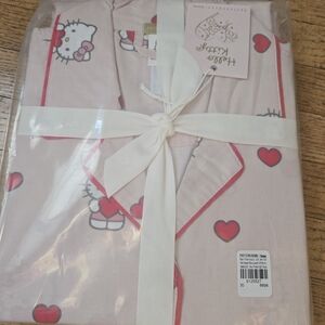 Hello Kitty Light Pink Pajama Set with Red Hearts NWT